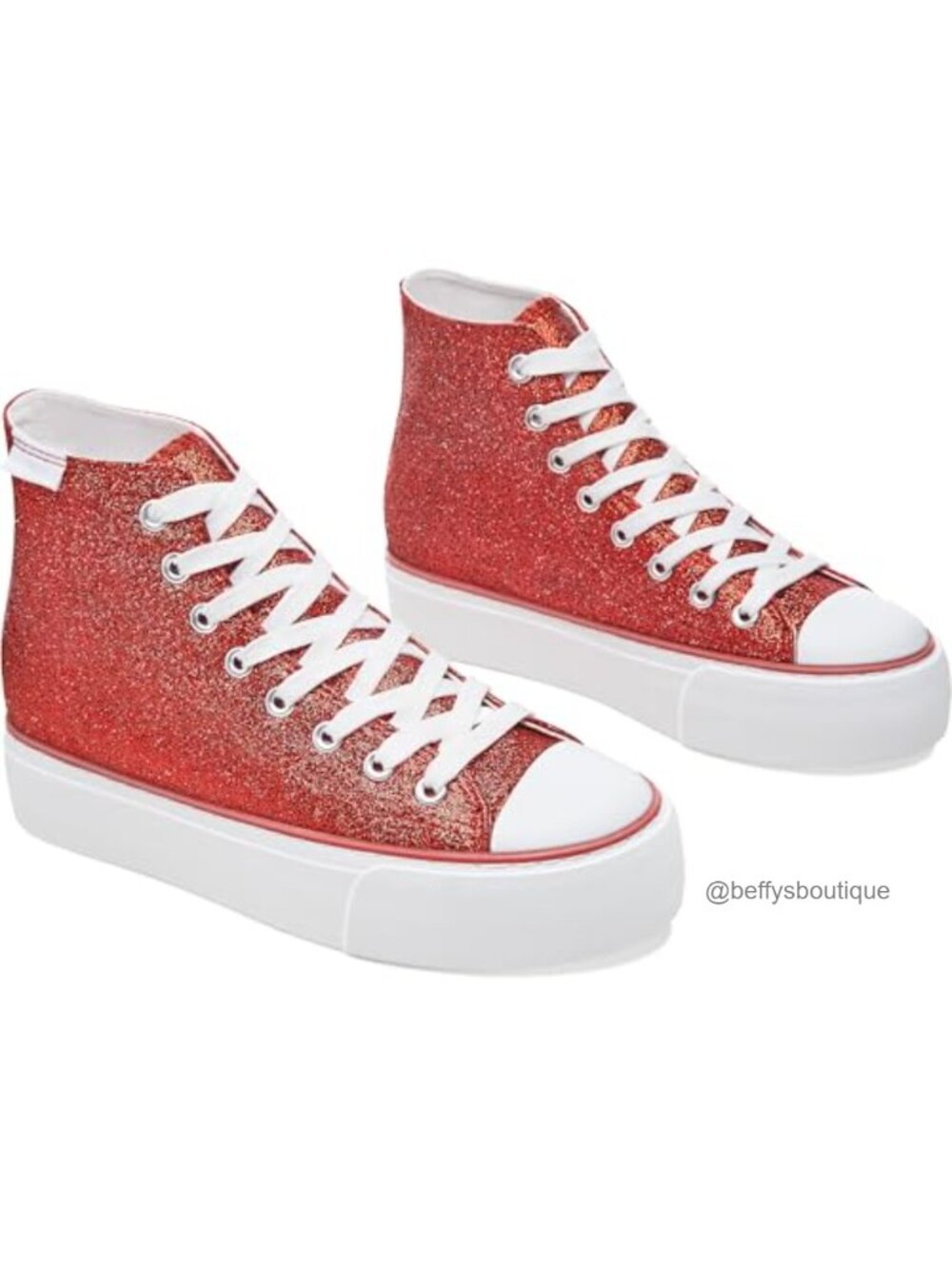Glitter Platform High Top Sneakers Sequin Bling Mid Calf Comfortable Cute